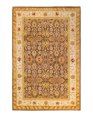 Traditional Mogul Brown Wool Area Rug 6' 2" x 9' 2" - Solo Rugs
