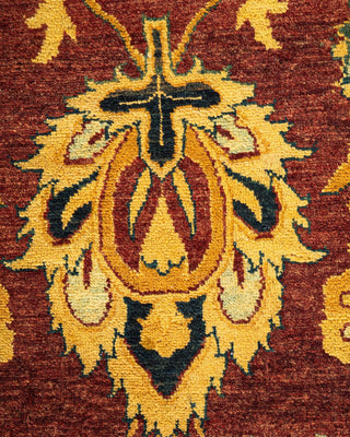 Traditional Mogul Red Wool Area Rug 6' 2" x 9' 4" - Solo Rugs