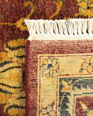 Traditional Mogul Red Wool Area Rug 6' 2" x 9' 4" - Solo Rugs