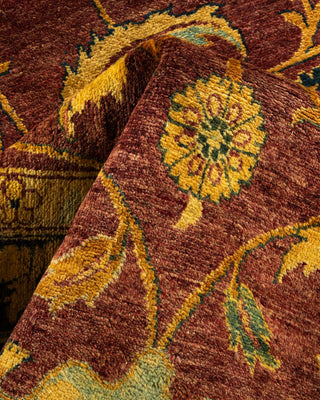 Traditional Mogul Red Wool Area Rug 6' 2" x 9' 4" - Solo Rugs