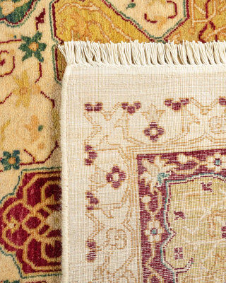 Traditional Mogul Ivory Wool Area Rug 6' 1" x 9' 4" - Solo Rugs
