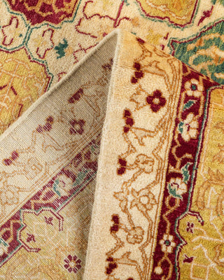 Traditional Mogul Ivory Wool Area Rug 6' 1" x 9' 4" - Solo Rugs