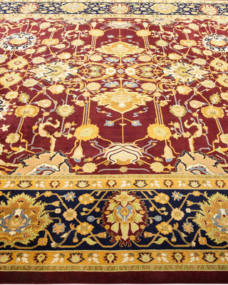 Traditional Mogul Red Wool Area Rug 8' 3" x 10' 2" - Solo Rugs