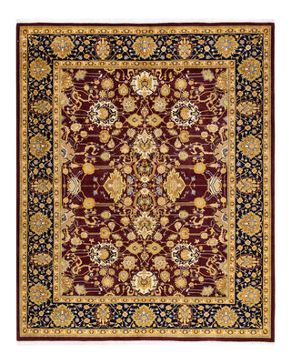 Traditional Mogul Red Wool Area Rug 8' 3" x 10' 2" - Solo Rugs