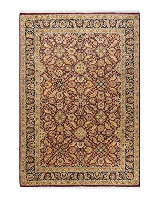 Traditional Mogul Red Wool Area Rug 6' 2" x 8' 10" - Solo Rugs