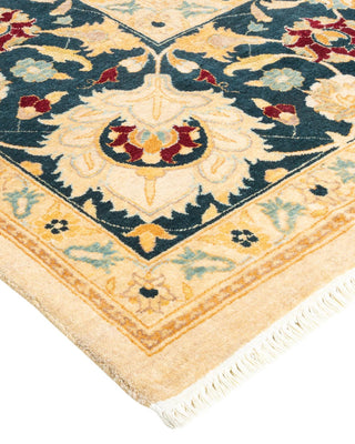 Traditional Mogul Ivory Wool Area Rug 9' 0" x 11' 10" - Solo Rugs