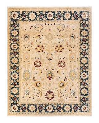 Traditional Mogul Ivory Wool Area Rug 9' 0" x 11' 10" - Solo Rugs