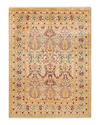 Traditional Mogul Ivory Wool Area Rug 7' 10" x 10' 8" - Solo Rugs