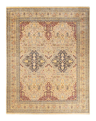 Traditional Mogul Ivory Wool Area Rug 7' 10" x 10' 1" - Solo Rugs