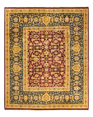 Traditional Mogul Red Wool Area Rug 8' 3" x 9' 10" - Solo Rugs