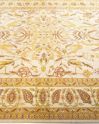 Traditional Mogul Ivory Wool Area Rug 6' 2" x 9' 4" - Solo Rugs