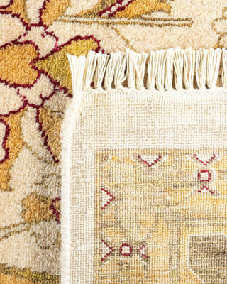 Traditional Mogul Ivory Wool Area Rug 6' 2" x 9' 4" - Solo Rugs
