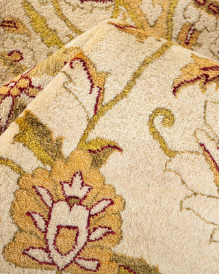 Traditional Mogul Ivory Wool Area Rug 6' 2" x 9' 4" - Solo Rugs