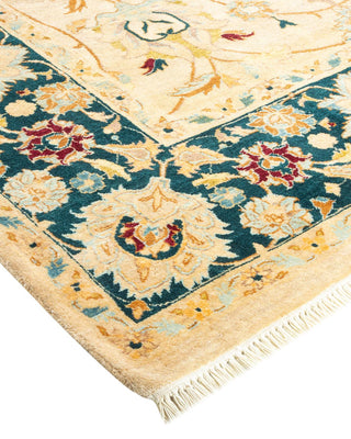 Traditional Mogul Ivory Wool Area Rug 6' 1" x 8' 10" - Solo Rugs