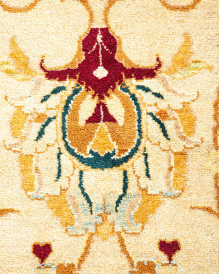 Traditional Mogul Ivory Wool Area Rug 6' 1" x 8' 10" - Solo Rugs