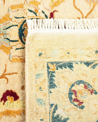 Traditional Mogul Ivory Wool Area Rug 6' 1" x 8' 10" - Solo Rugs