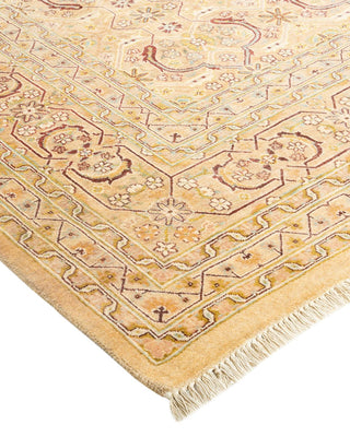 Traditional Mogul Ivory Wool Area Rug 6' 2" x 9' 2" - Solo Rugs