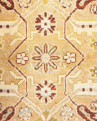 Traditional Mogul Ivory Wool Area Rug 6' 2" x 9' 2" - Solo Rugs