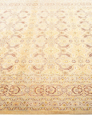 Traditional Mogul Ivory Wool Area Rug 6' 2" x 9' 2" - Solo Rugs