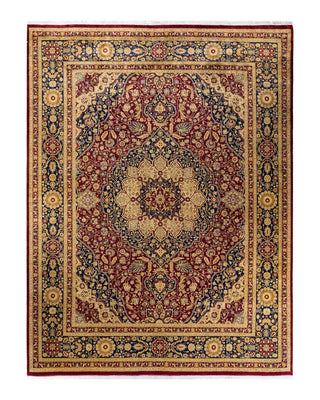 Traditional Mogul Orange Wool Area Rug 9' 2" x 11' 10" - Solo Rugs