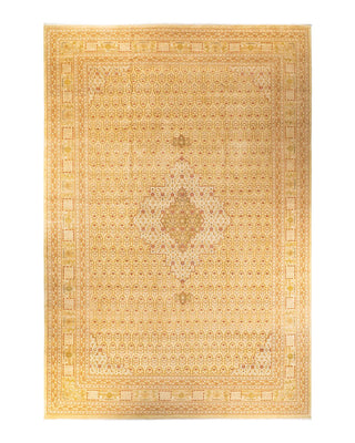 Traditional Mogul Ivory Wool Area Rug 12' 1" x 17' 5" - Solo Rugs