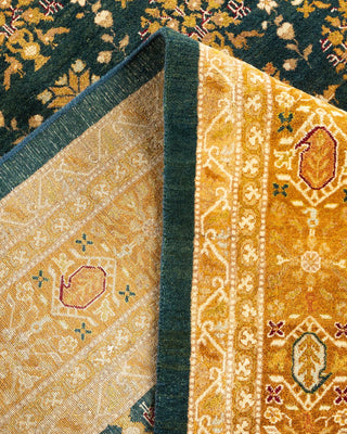 Traditional Mogul Green Wool Area Rug 12' 4" x 17' 10" - Solo Rugs