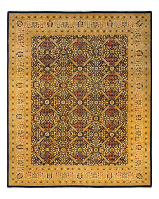 Traditional Mogul Blue Wool Area Rug 9' 2" x 11' 1" - Solo Rugs