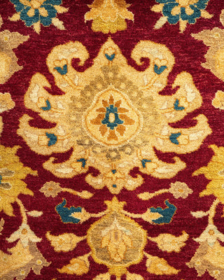 Traditional Mogul Red Wool Area Rug 6' 1" x 8' 10" - Solo Rugs