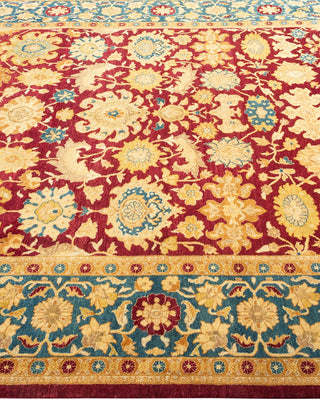 Traditional Mogul Red Wool Area Rug 6' 1" x 8' 10" - Solo Rugs
