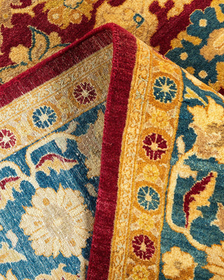 Traditional Mogul Red Wool Area Rug 6' 1" x 8' 10" - Solo Rugs