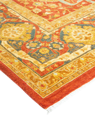 Traditional Mogul Orange Wool Area Rug 5' 10" x 9' 1" - Solo Rugs