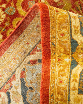 Traditional Mogul Orange Wool Area Rug 5' 10" x 9' 1" - Solo Rugs