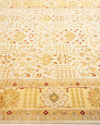 Traditional Mogul Ivory Wool Area Rug 6' 1" x 9' 1" - Solo Rugs