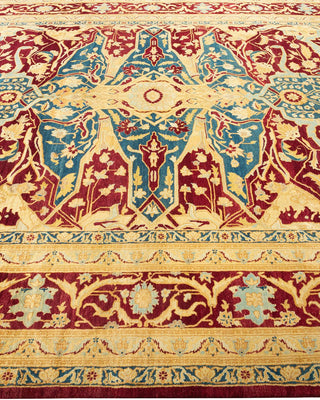Traditional Mogul Red Wool Area Rug 8' 2" x 10' 2" - Solo Rugs