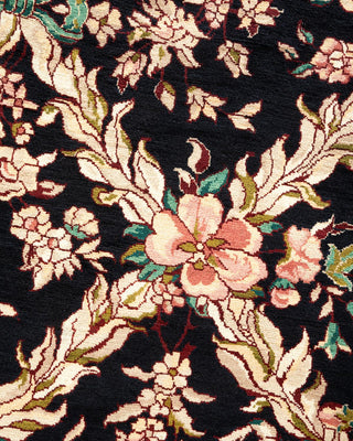 Traditional Mogul Black Wool Area Rug 9' 0" x 11' 7" - Solo Rugs