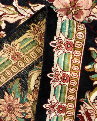 Traditional Mogul Black Wool Area Rug 9' 0" x 11' 7" - Solo Rugs