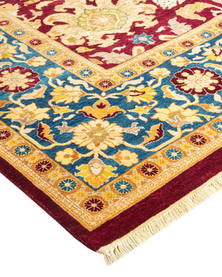 Traditional Mogul Red Wool Area Rug 6' 1" x 9' 0" - Solo Rugs