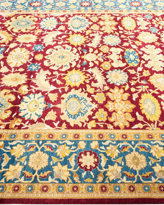 Traditional Mogul Red Wool Area Rug 6' 1" x 9' 0" - Solo Rugs