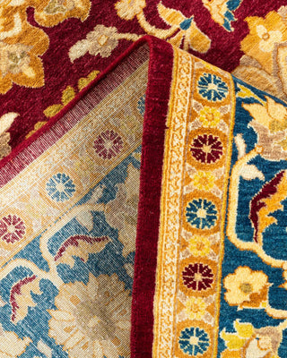 Traditional Mogul Red Wool Area Rug 6' 1" x 9' 0" - Solo Rugs
