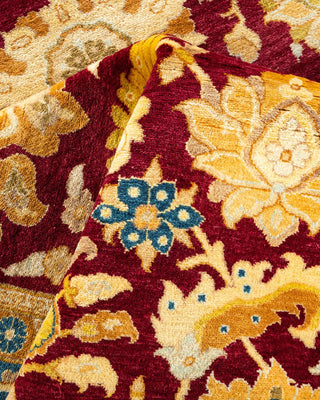Traditional Mogul Red Wool Area Rug 6' 1" x 9' 0" - Solo Rugs