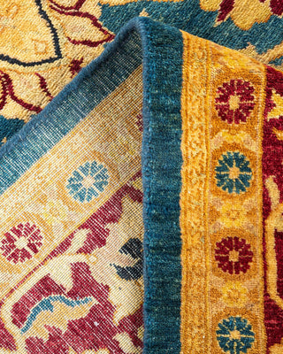 Traditional Mogul Blue Wool Area Rug 6' 1" x 9' 1" - Solo Rugs