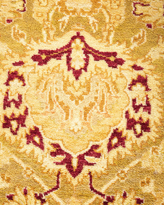Traditional Mogul Green Wool Area Rug 6' 2" x 8' 10" - Solo Rugs