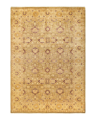 Traditional Mogul Green Wool Area Rug 6' 2" x 8' 10" - Solo Rugs