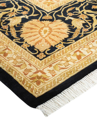 Traditional Mogul Black Wool Area Rug 8' 2" x 10' 2" - Solo Rugs