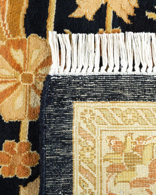 Traditional Mogul Black Wool Area Rug 8' 2" x 10' 2" - Solo Rugs