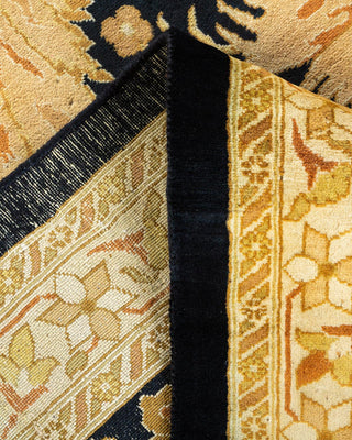 Traditional Mogul Black Wool Area Rug 8' 2" x 10' 2" - Solo Rugs