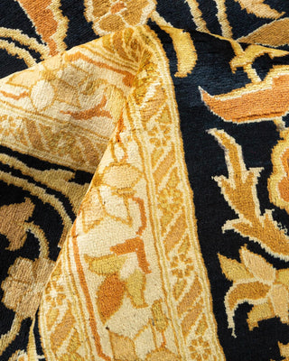 Traditional Mogul Black Wool Area Rug 8' 2" x 10' 2" - Solo Rugs