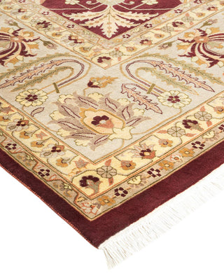 Traditional Mogul Purple Wool Area Rug 9' 3" x 12' 2" - Solo Rugs