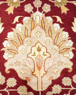 Traditional Mogul Purple Wool Area Rug 9' 3" x 12' 2" - Solo Rugs