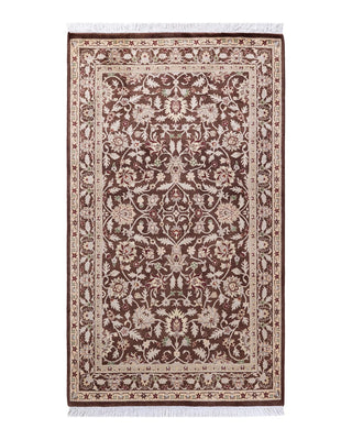 Traditional Mogul Brown Wool Area Rug 3' 1" x 5' 4" - Solo Rugs